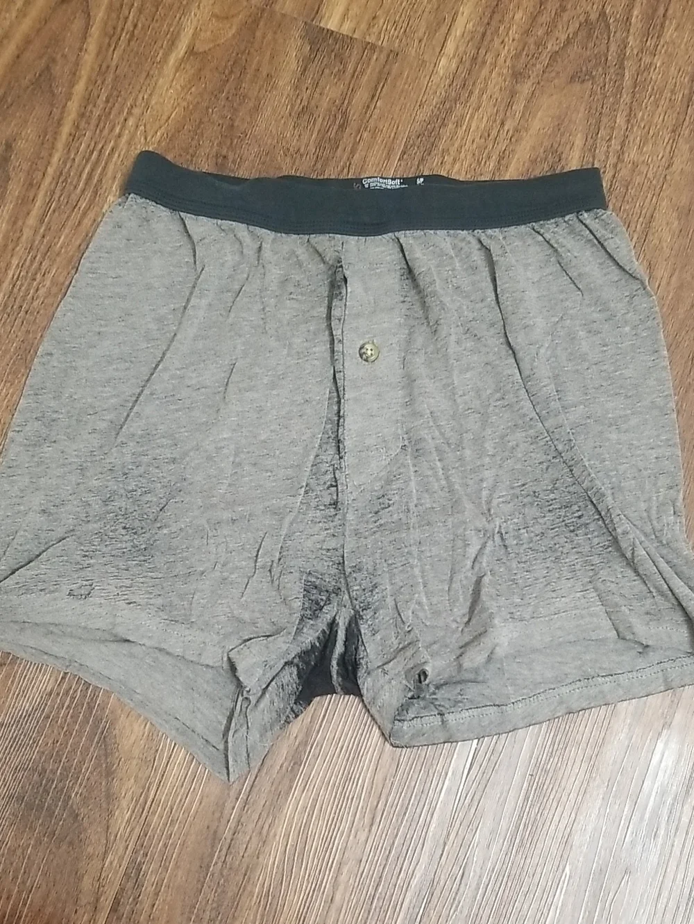 Hanes Men's Boxer Briefs in Heather Gray with Black Waistband